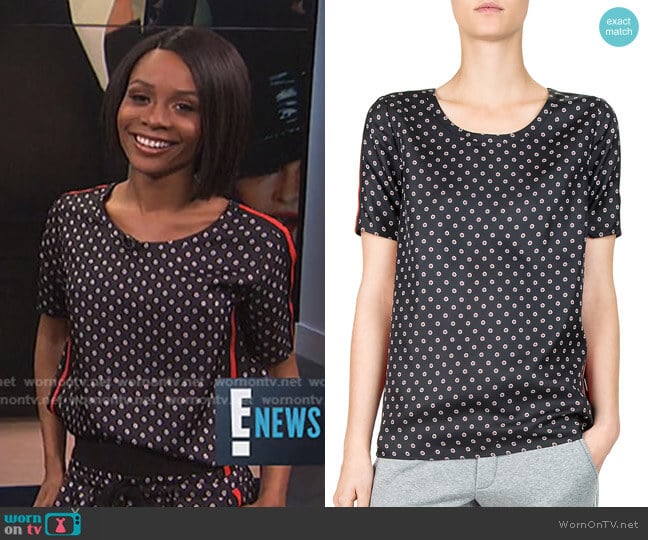 Ruby Floral-Print Top by The Kooples worn by Zuri Hall on E! News