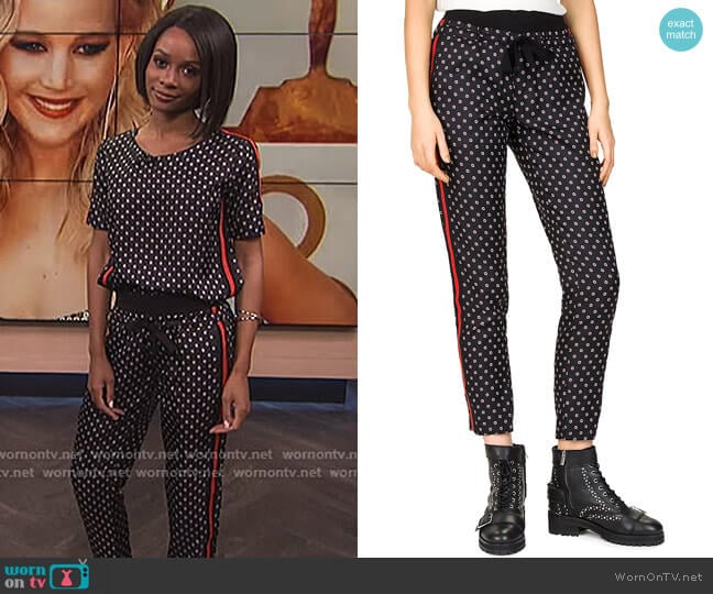 Ruby Flowers Floral-Print Jogger Pants by The Kooples worn by Zuri Hall on E! News