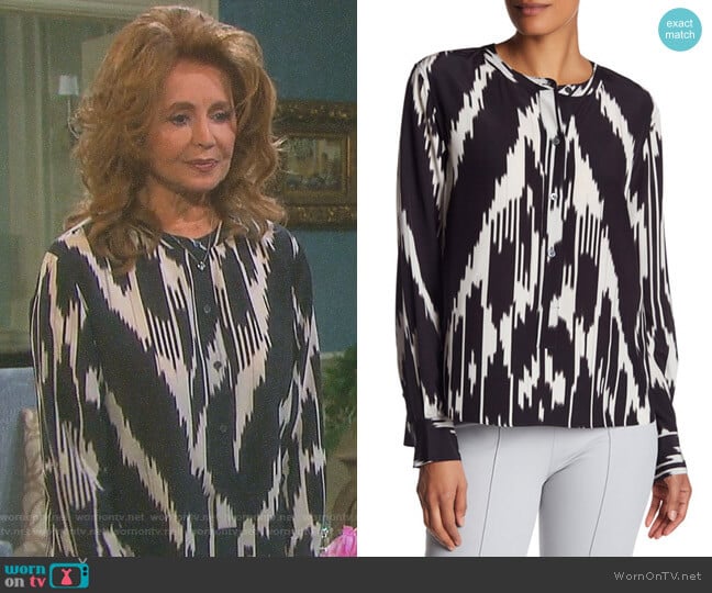 'Isalva' Silk Interlace Top by Theory worn by Maggie Horton (Suzanne Rogers) on Days of our Lives