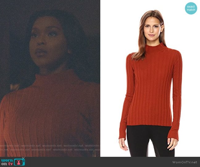 WornOnTV: Cotton’s orange ribbed mock-neck sweater on Star | Amiyah ...