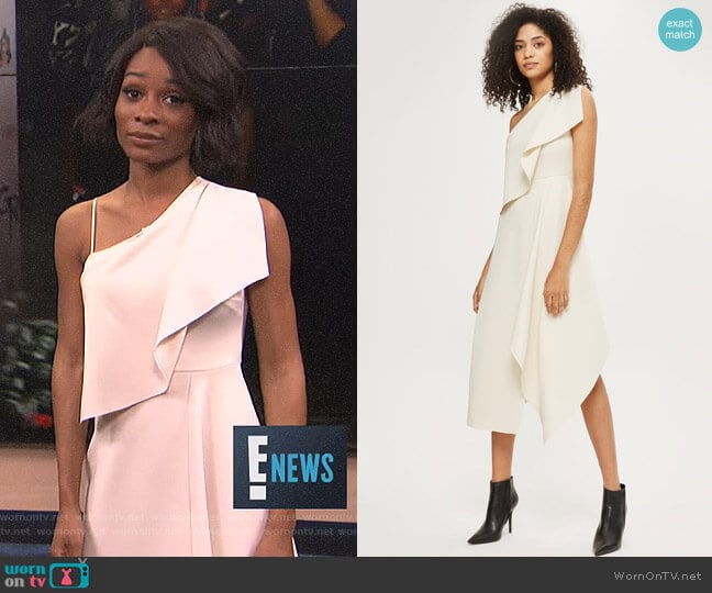 One Shoulder Dress by Topshop worn by Zuri Hall on E! News