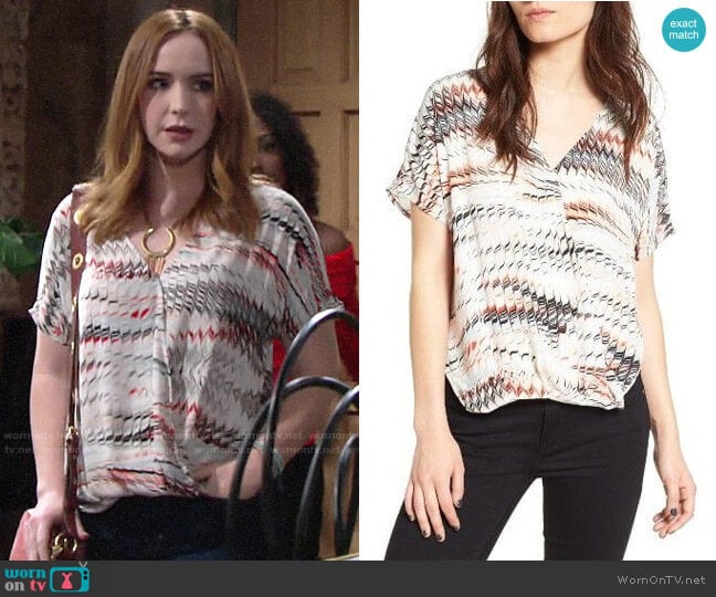 Trouve Surplice Top worn by Mariah Copeland (Camryn Grimes) on The Young and the Restless