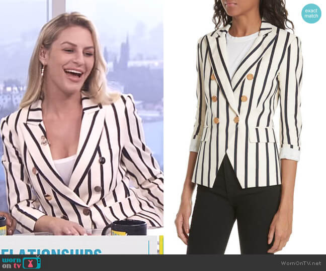 Empire Stripe Dickey Jacket by Veronica Beard worn by Morgan Stewart on E! News