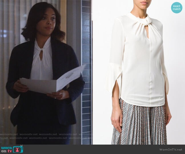 Twist Detail Blouse by Victoria Beckham worn by Jasmine Gooden (Sharon Leal) on Instinct