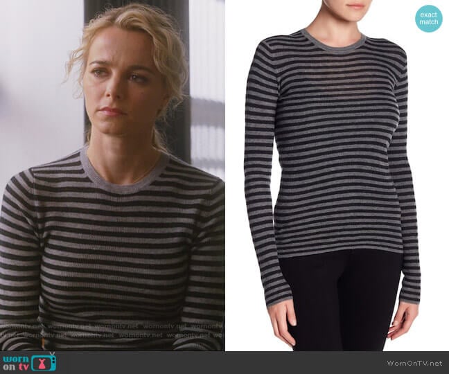 Striped Cashmere Sweater by Vince worn by Lizzie Needham (Bojana Novakovic) on Instinct