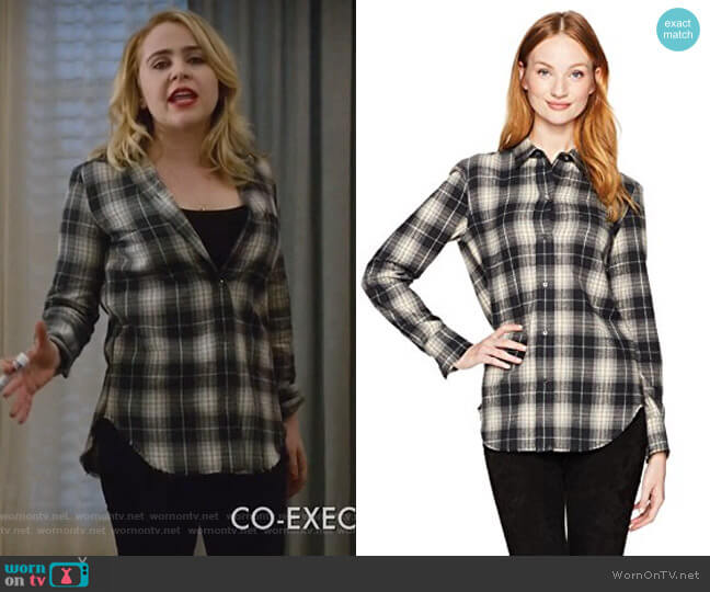 Tartan Plaid Oversized Button Down Shirt by Vince worn by Annie Marks (Mae Whitman) on Good Girls