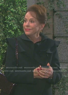 Vivian's black ruffled coat on Days of our Lives