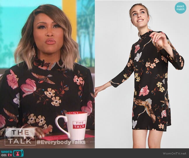 Floral Print Dress by Zara worn by Eve on The Talk