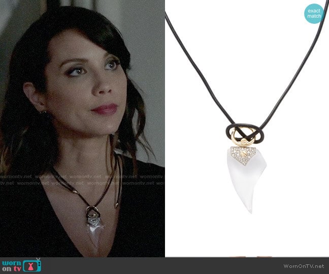 Alexis Bittar Lucite Encrusted Thorn Pendant Necklace worn by Deann Anderson (Lexa Doig) on The Arrangement