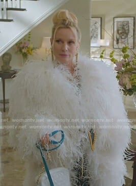 Alexis's white shaggy coat on Dynasty