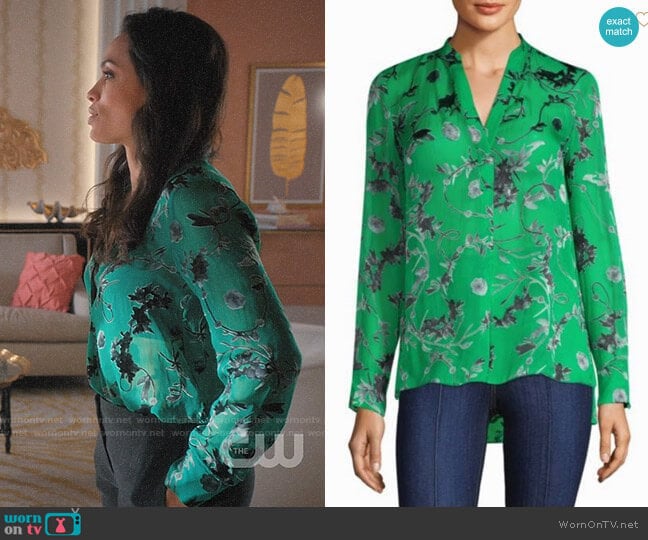 Alice + Olivia Amos Silk Tunic worn by Jane Ramos (Rosario Dawson) on Jane the Virgin