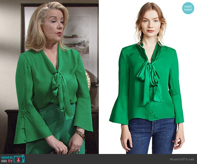 Alice + Olivia Meridith Blouse worn by Nikki Reed Newman (Melody Thomas-Scott) on The Young and the Restless