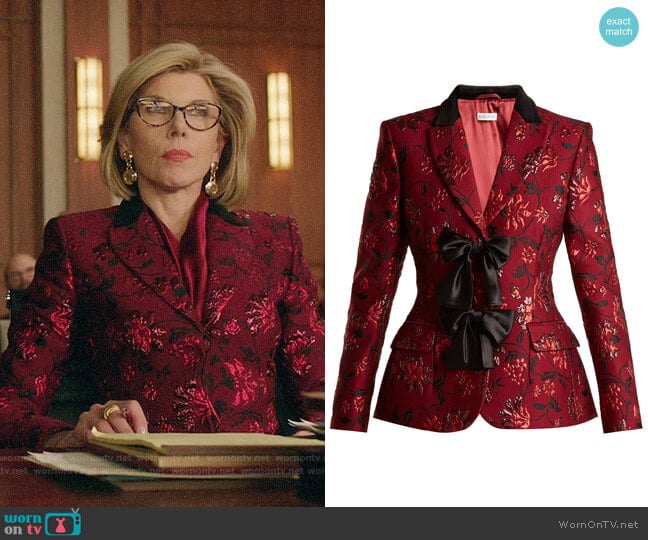 Altuzarra Angela Blazer worn by Diane Lockhart (Christine Baranski) on The Good Fight