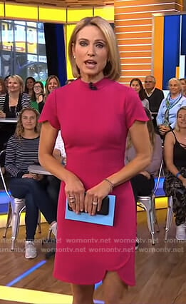 Amy's pink scalloped hem dress on Good Morning America