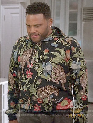 Andre's jungle print hoodie on Black-ish