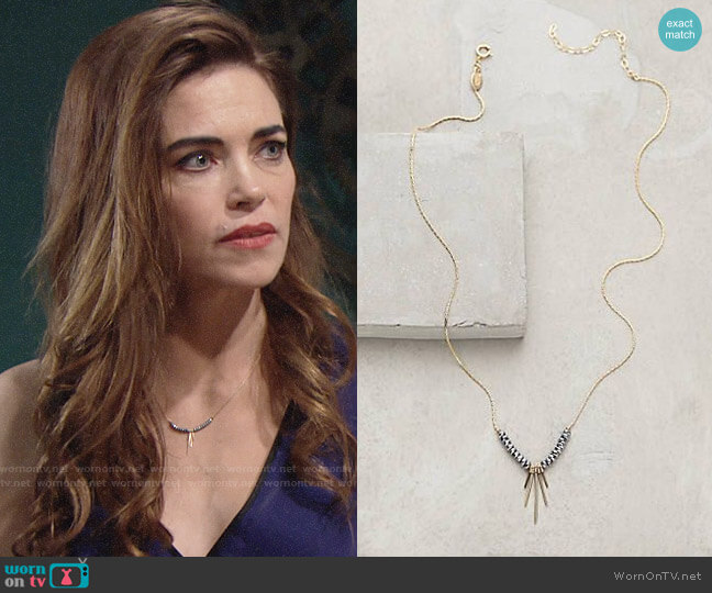 Anthropologie Zerene Necklace worn by Victoria Newman (Amelia Heinle) on The Young and the Restless