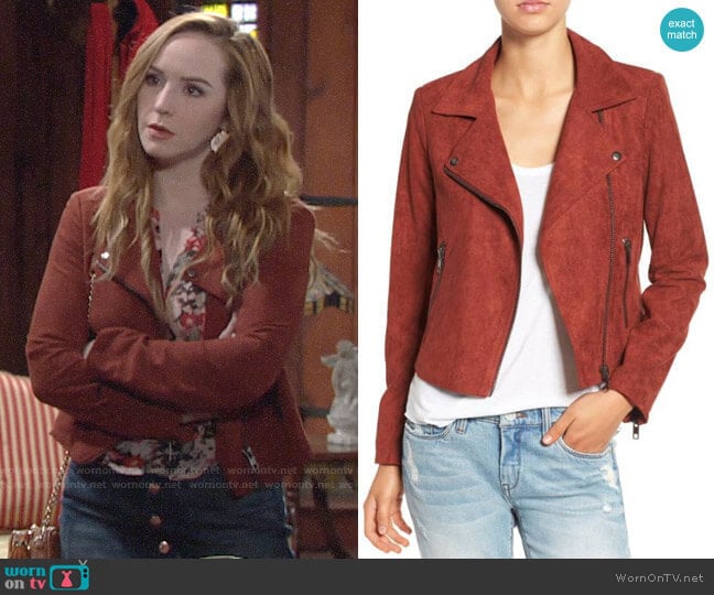 ASTR Faux Suede Moto Jacket worn by Mariah Copeland (Camryn Grimes) on The Young and the Restless