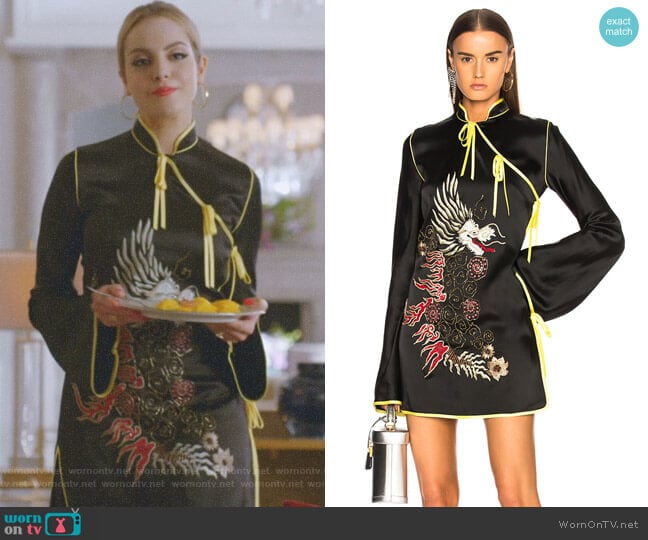 Stella Kimono Dress by Attico worn by Fallon Carrington (Elizabeth Gillies) on Dynasty