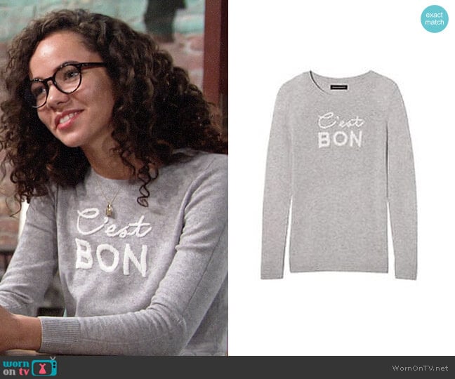 Banana Republic C'est Bon Sweater worn by Mattie Ashby (Lexie Stevenson) on The Young and the Restless