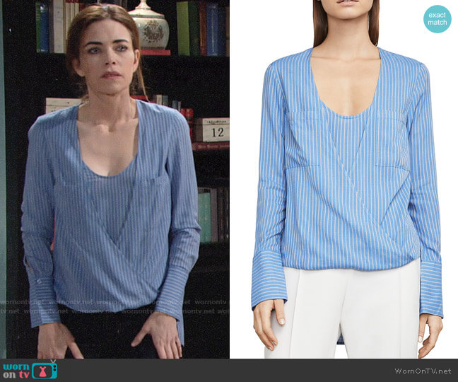 Bcbgmaxazria Ginerva Blouse worn by Victoria Newman (Amelia Heinle) on The Young and the Restless