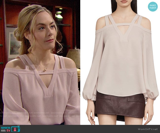 Bcbgmaxazria Tina Blouse worn by Hope Logan (Annika Noelle) on The Bold and the Beautiful