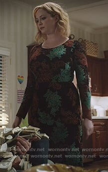 Beth's black floral lace dress on Good Girls