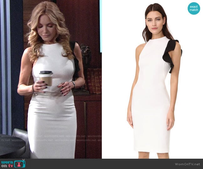 Black Halo Pabla Sheath worn by Lauren Fenmore (Tracey Bregman) on The Young and the Restless