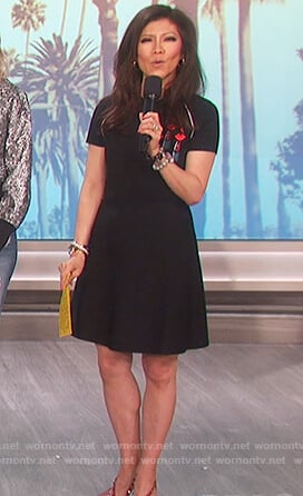 Julie’s lipstick embellished dress on The Talk