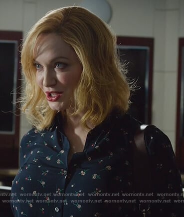 Beth’s navy floral print blouse on Good Girls