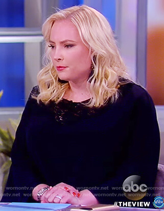 Meghan’s blue lace neckline dress on The View