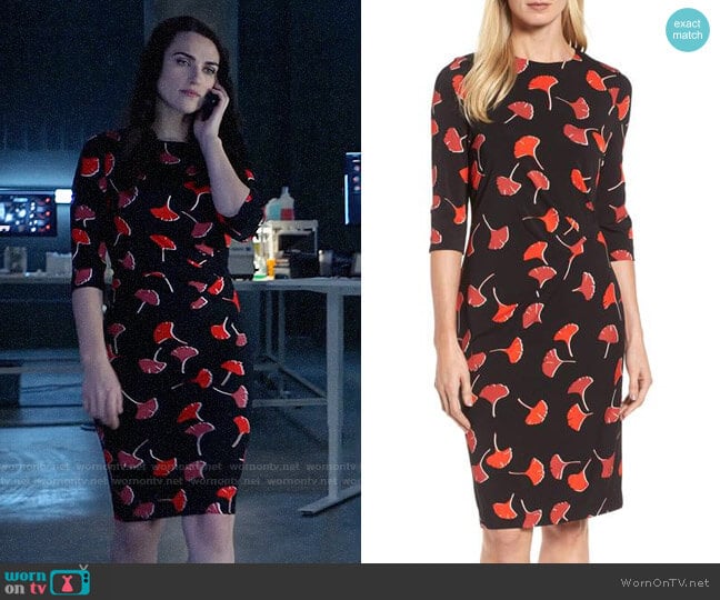 BOSS Eseona Print Sheath Dress worn by Lena Luthor (Katie McGrath) on Supergirl