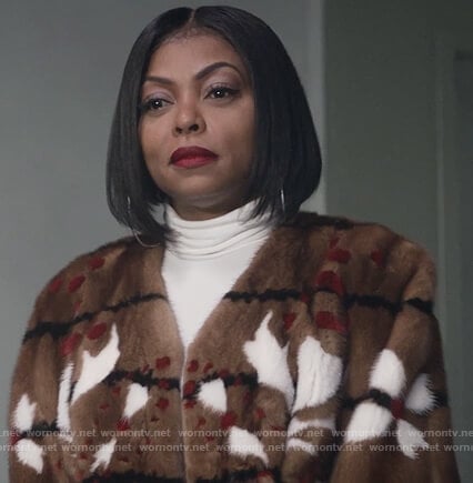 Cookie’s brown fur patterned jacket on Empire