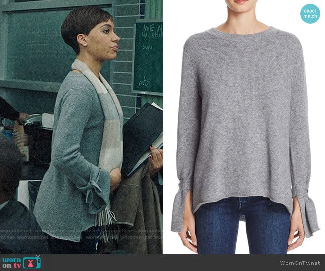 C By Bloomingdales Cashmere Tie-Sleeve Sweater worn by Lucca Quinn (Cush Jumbo) on The Good Fight