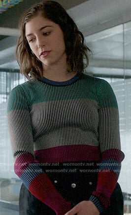 Cable’s striped colorblock sweater on Bull