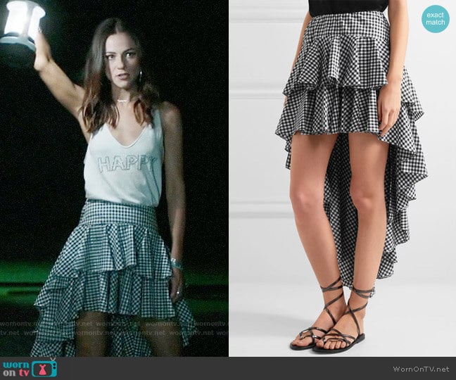 Caroline Constas Giulia Gingham Skirt worn by Princess Eleanor (Alexandra Park) on The Royals