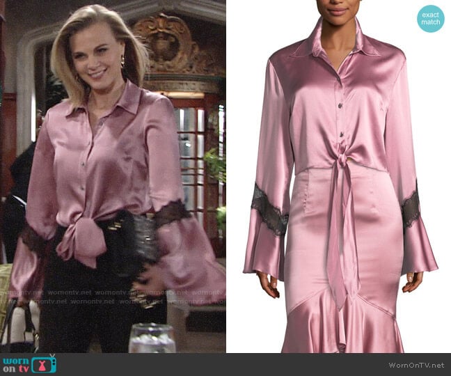 Cinq a Sept Genevieve Blouse worn by Phyllis Newman (Gina Tognoni) on The Young and the Restless