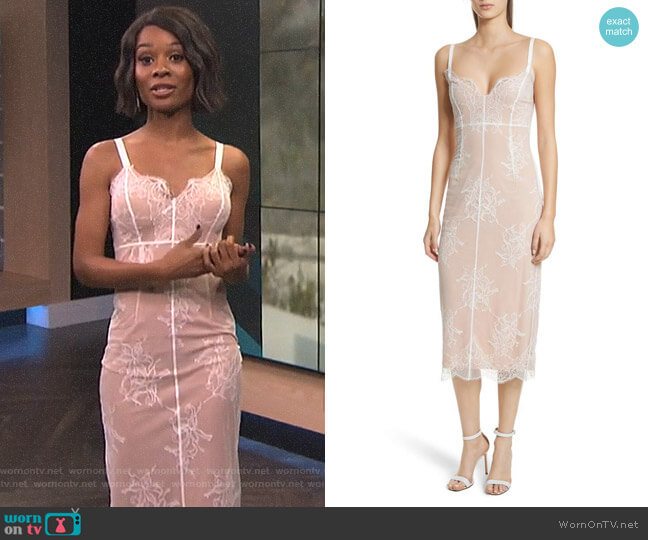 Tate Lace Dress by Cinq a Sept worn by Zuri Hall on E! News