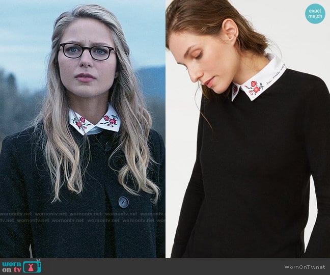 Club Monaco Rufalina Sweater worn by Kara Danvers (Melissa Benoist) on Supergirl