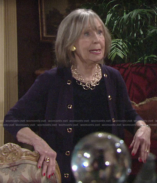 Dina's metal eyelet cardigan on The Young and the Restless