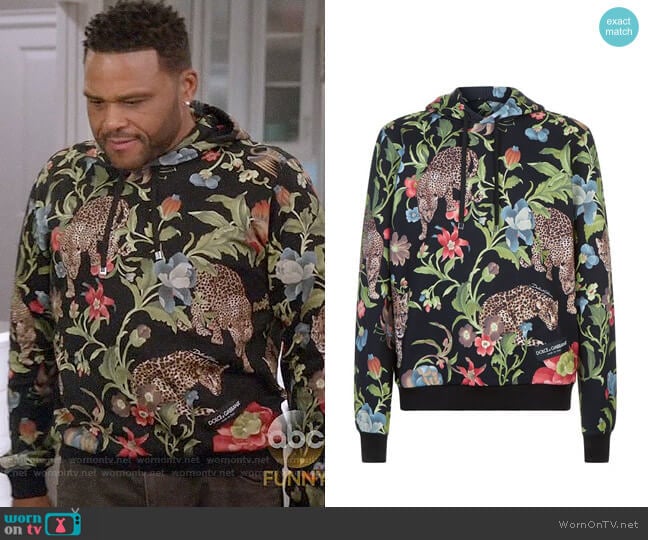 Dolce & Gabbana Jungle Print Hoodie worn by Andre Johnson (Anthony Anderson) on Black-ish