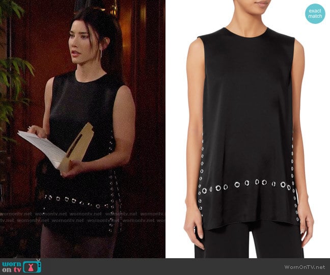 Elizabeth and James Khan Top worn by Steffy Forrester (Jacqueline MacInnes Wood) on The Bold and the Beautiful