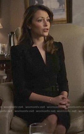 Emily’s black v-neck dress on Designated Survivor