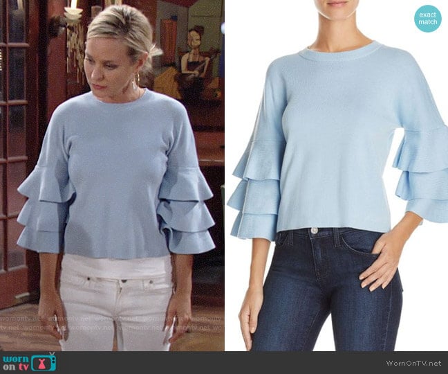 Endless Rose Tiered Sleeve Sweater worn by Sharon Newman (Sharon Case) on The Young and the Restless