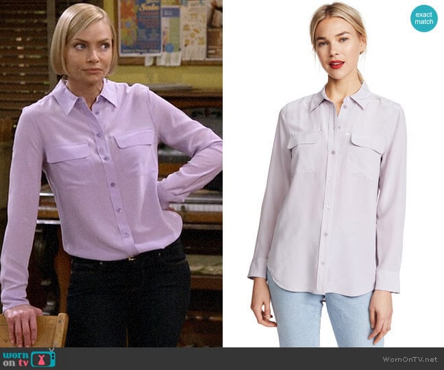 outfit with purple shirt