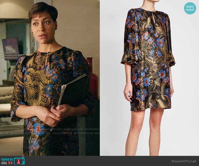 Etro Printed Dress with Silk and Metallic Thread worn by Lucca Quinn (Cush Jumbo) on The Good Fight