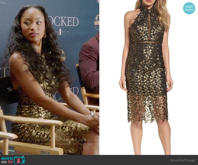 Bardot Gemma Dress worn by Tangey Turner (Pepi Sonuga) on Famous in Love