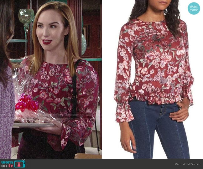 For Love & Lemons Flora Blouse worn by Mariah Copeland (Camryn Grimes) on The Young and the Restless