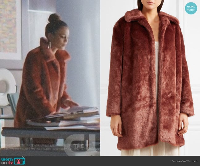 Faux Fur Coat by Frame worn by Cristal Flores (Nathalie Kelley) on Dynasty