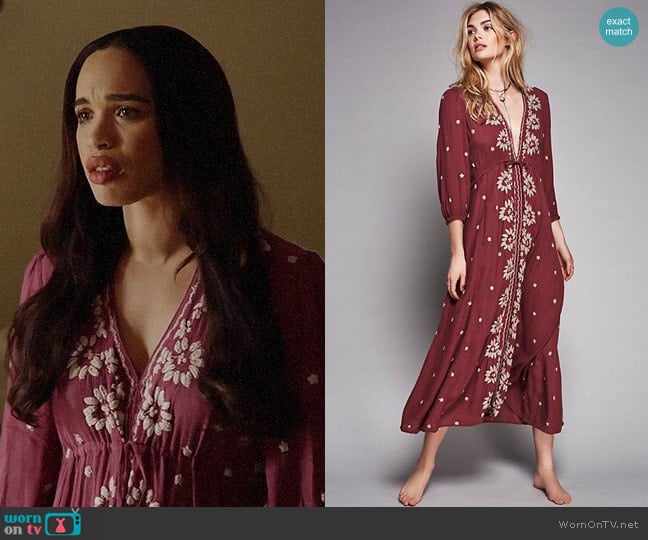 WornOnTV: Erica’s purple embroidered maxi dress on Last Man on Earth ...