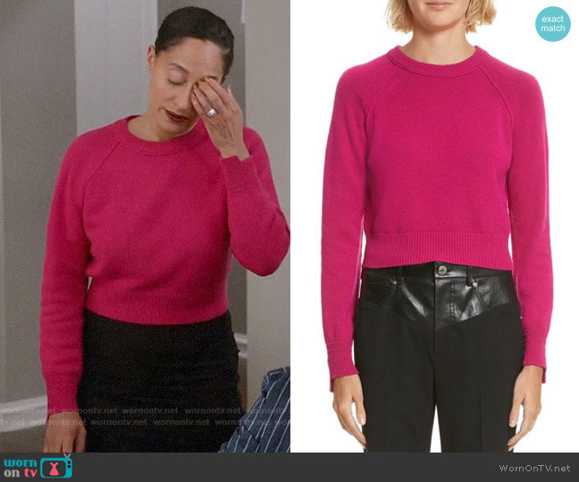 Helmut Lang Cashmere Cropped Sweater worn by Rainbow Johnson (Tracee Ellis Ross) on Black-ish